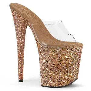 FLAMINGO-801LG  Clear/Rose Gold Multi Glitter