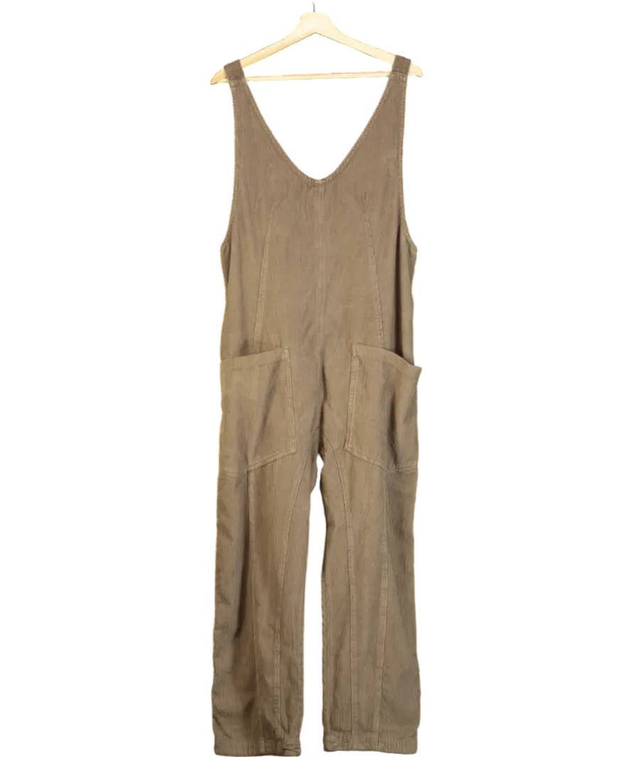 Free People Brown High Roller Corduroy Jumpsuit UK S