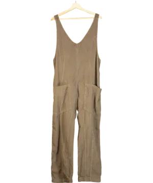 Free People Brown High Roller Corduroy Jumpsuit UK S