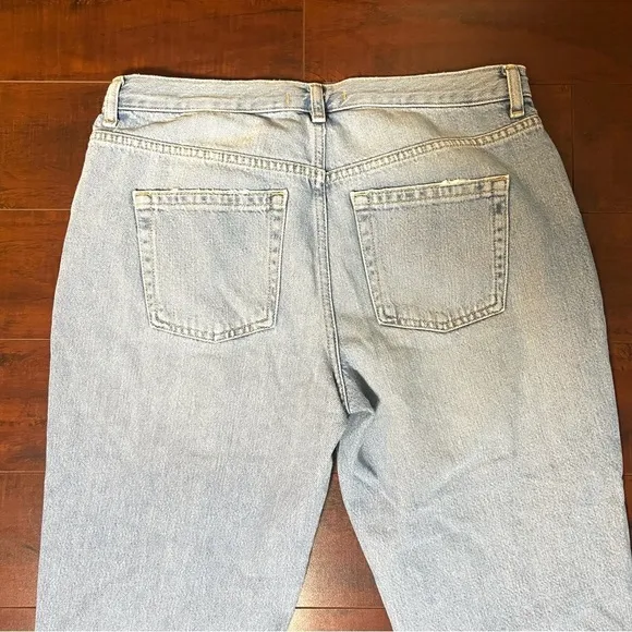 FREE PEOPLE We The Free Denim Ankle Crop Raw Chewed Hem Size 29 Button Fly