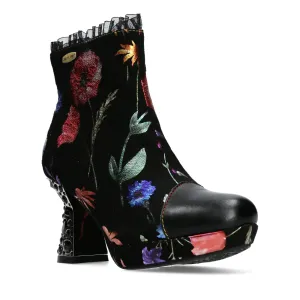 Gem Studded High Heel Floral Hicao 33 Ankle Boots