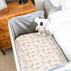 Gilded Bird Lovely Leaves - Beige  Bedside Crib Sheet/Changing Mat Cover