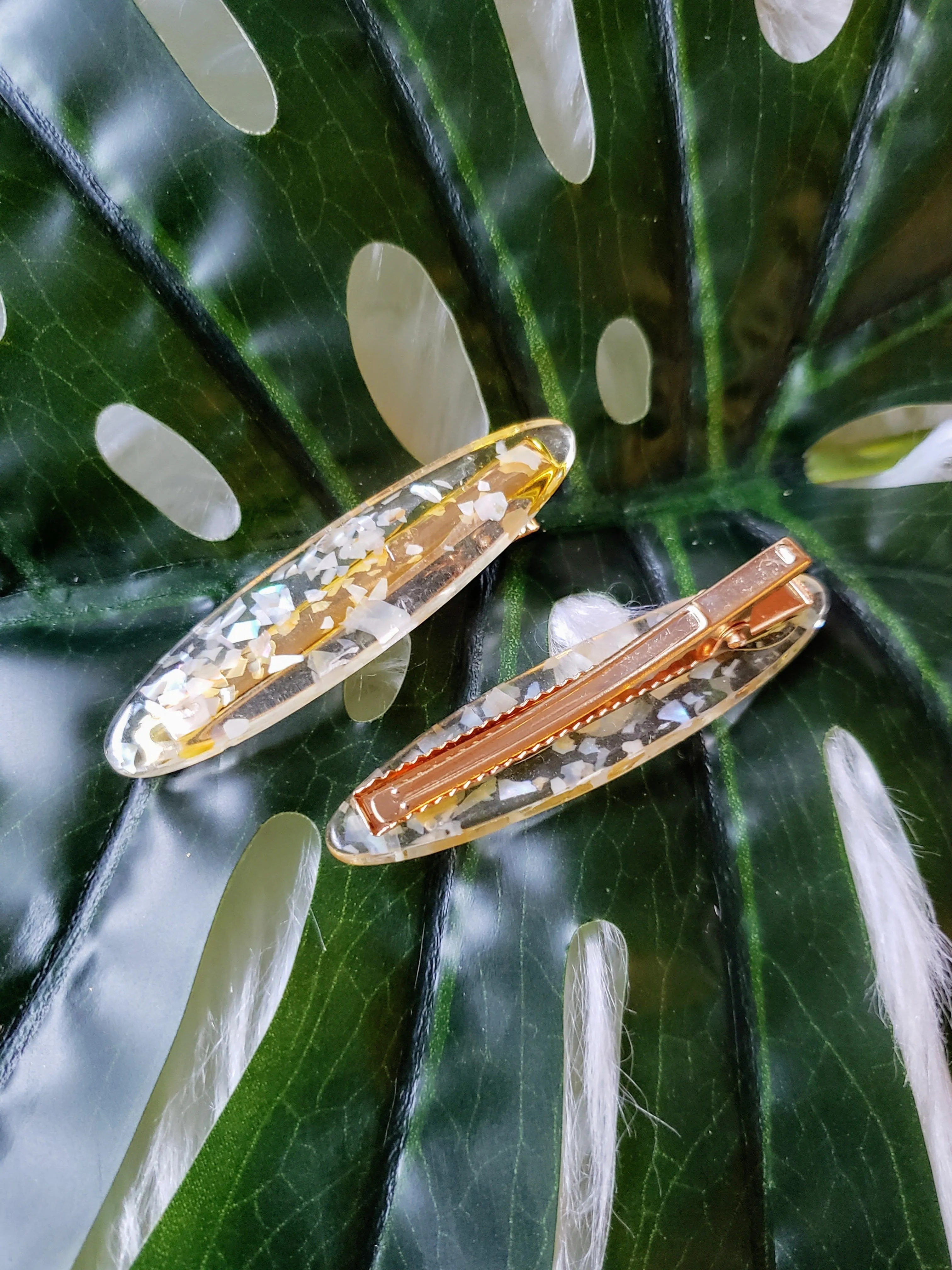 Glitter Barrette Hair Clip Duo Set
