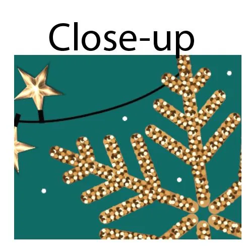 Glitter Snowflakes & Stars on Green Garden Flag