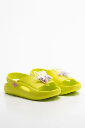 Glitter Star Slide Green