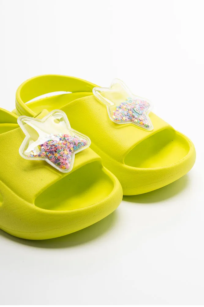 Glitter Star Slide Green