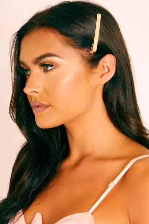 Gold Beaded Detail Hair Slide - Rivea