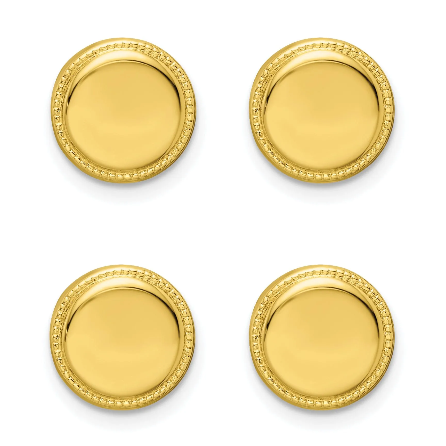 Gold Plated Four Piece Beaded Tuxedo Studs