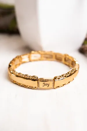 Goldtone Faith Hope Love Trust Bracelet