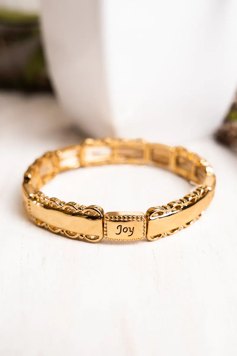Goldtone Faith Hope Love Trust Bracelet