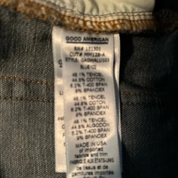 Good American Good Waist bottom leg lace up jeans Size 4