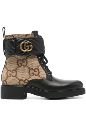 Gucci GG-canvas logo-plaque ankle boots