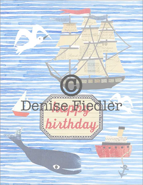 Happy Birthday Nautical Scene