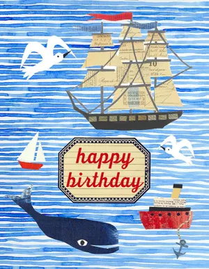 Happy Birthday Nautical Scene