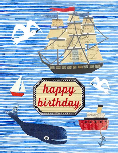 Happy Birthday Nautical Scene