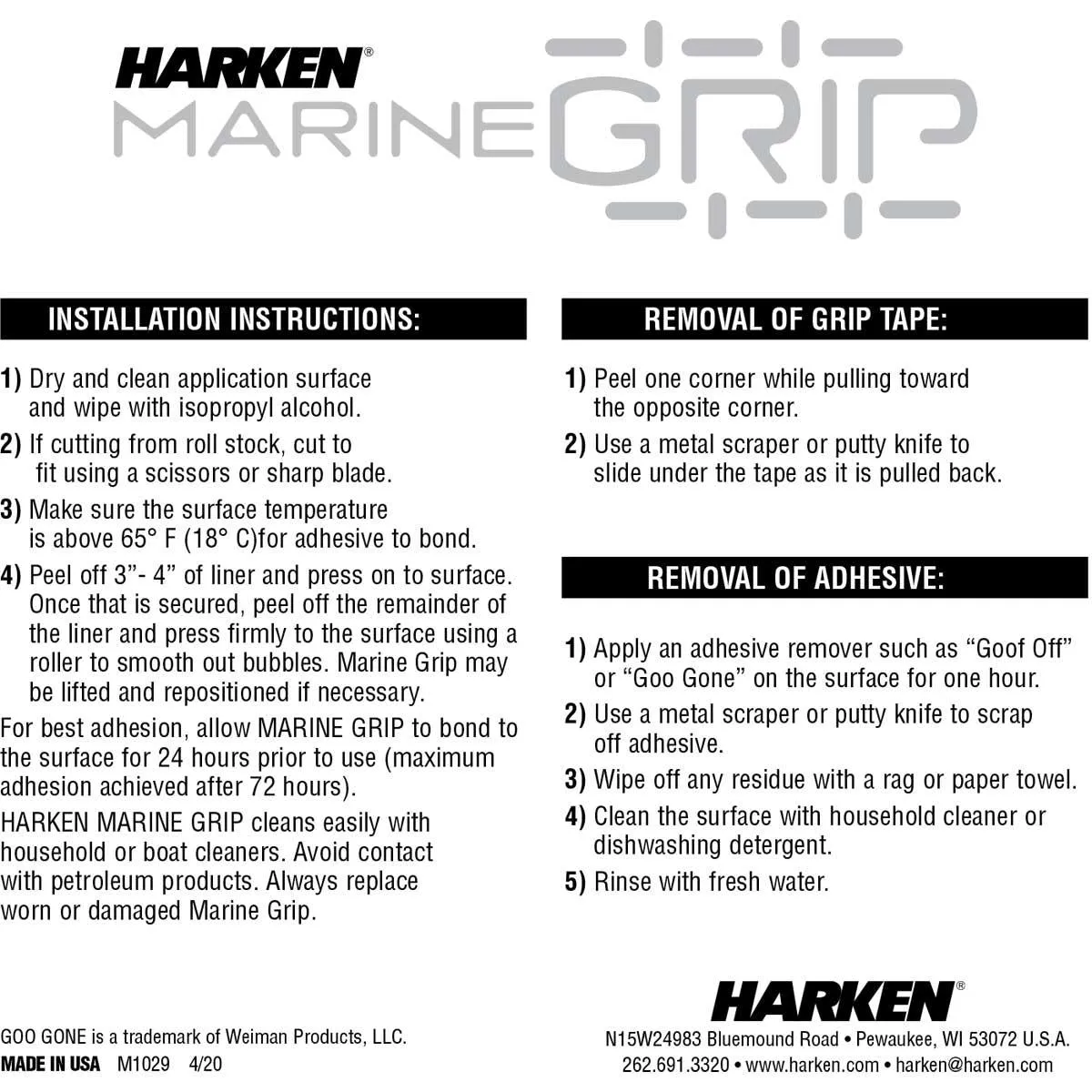 Harken Marine Grip Tape - Black 3 Inch Wide by the Metre