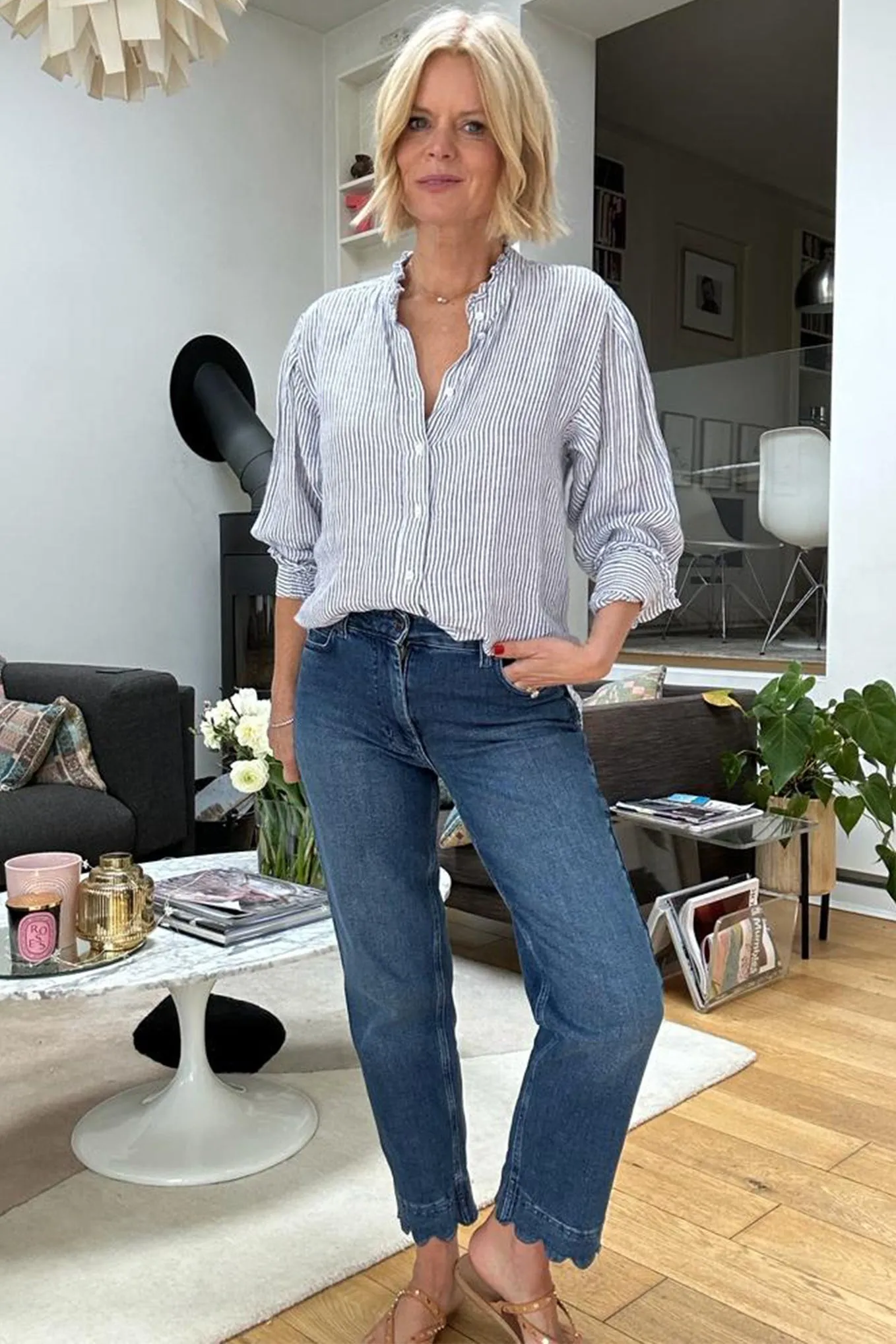 Harper 7/8 Cropped Jean - Mid Wash
