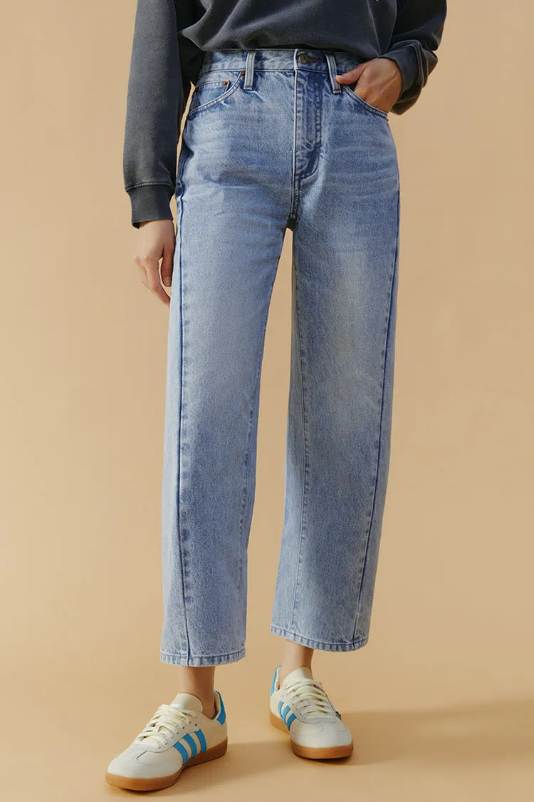 High-Line Straight Cropped Jeans (Turkish Cotton)