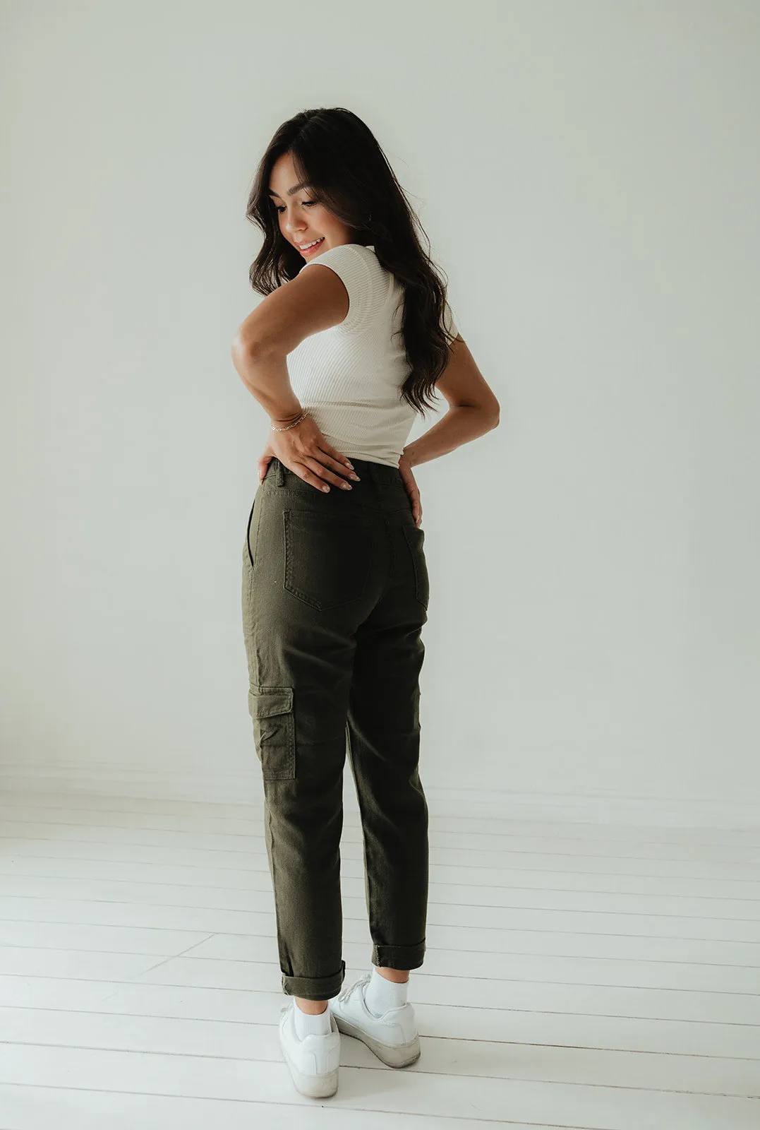 High Rise Cargo Mom Jean