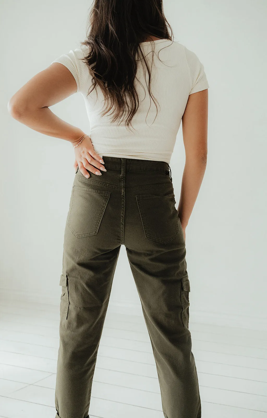 High Rise Cargo Mom Jean