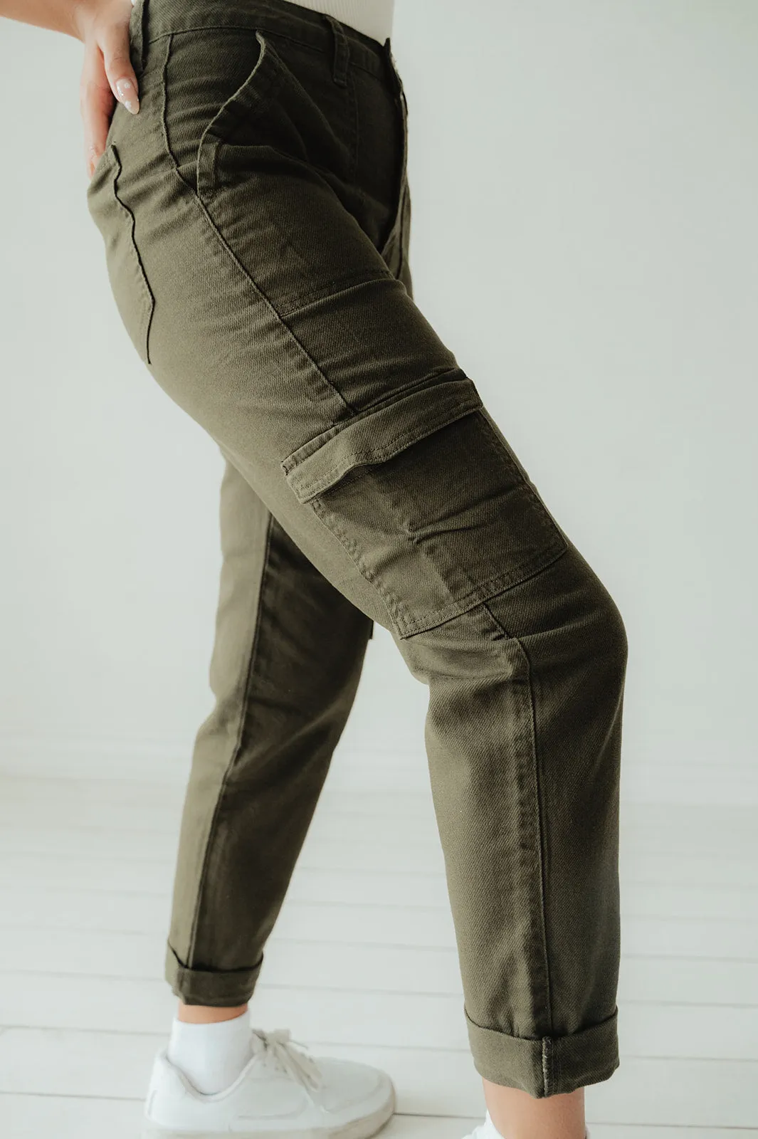 High Rise Cargo Mom Jean