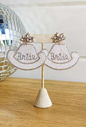 Howdy Bride Beaded Earrings