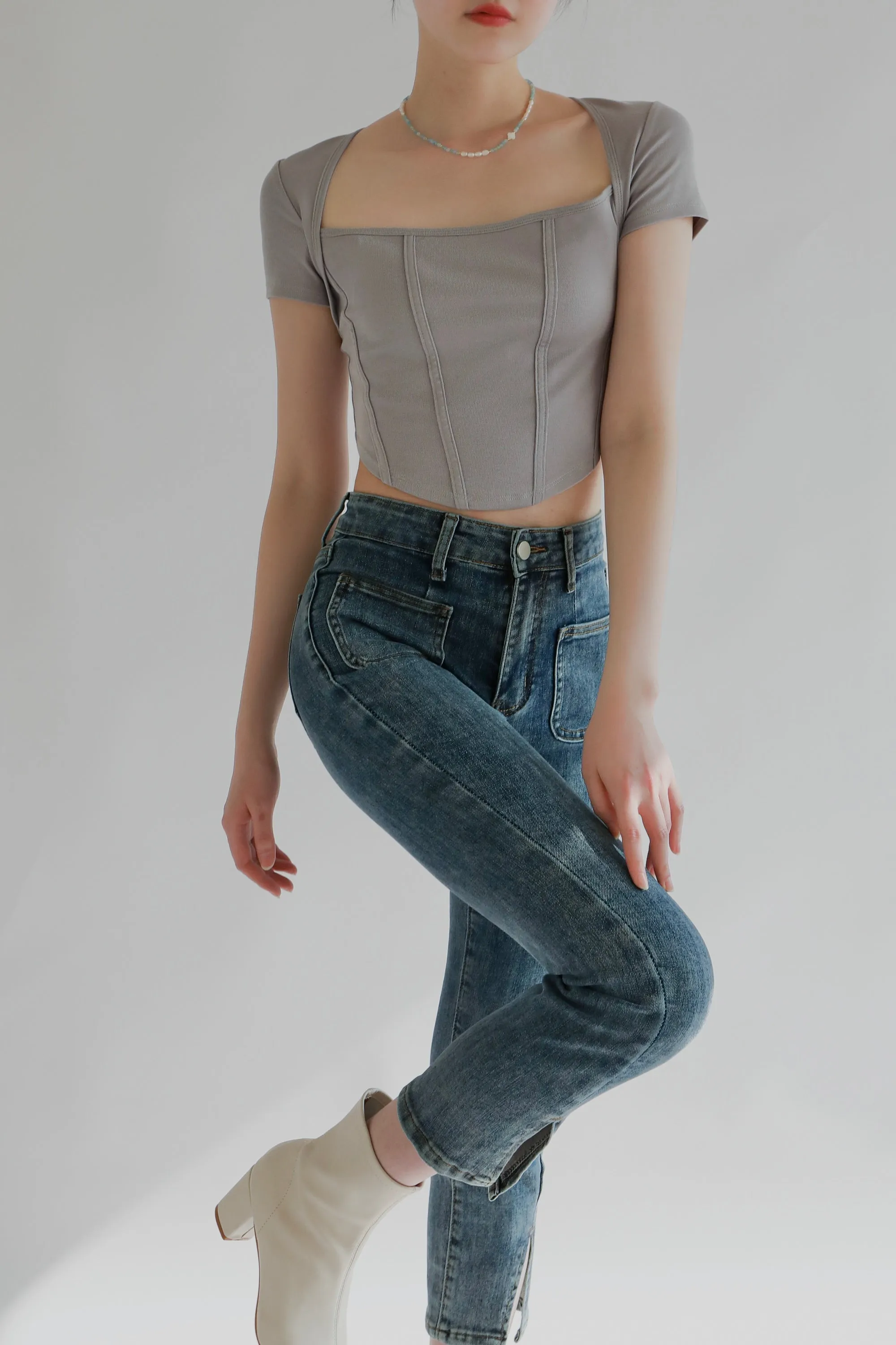 Insider Cropped Flared High Rise Jeans
