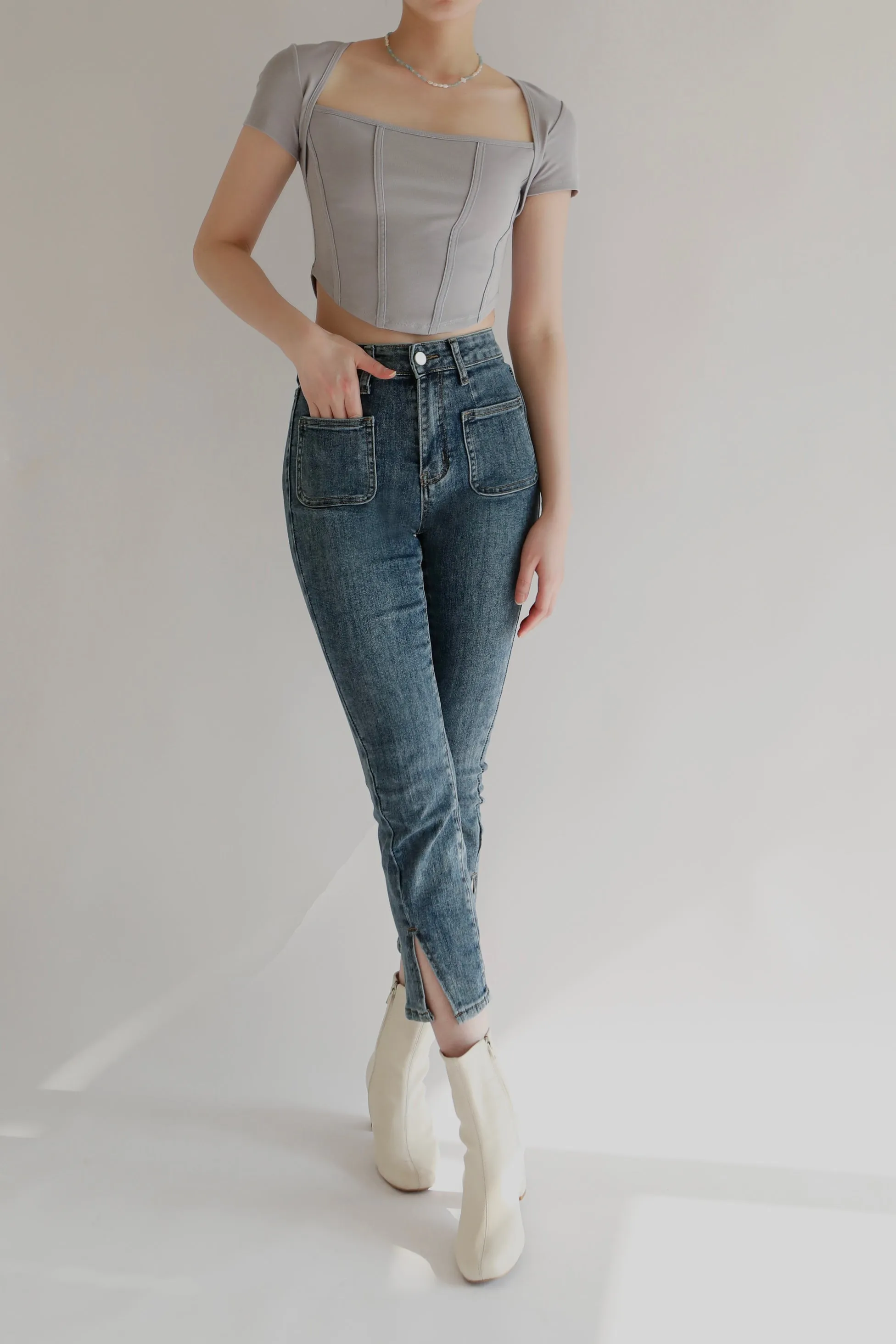 Insider Cropped Flared High Rise Jeans