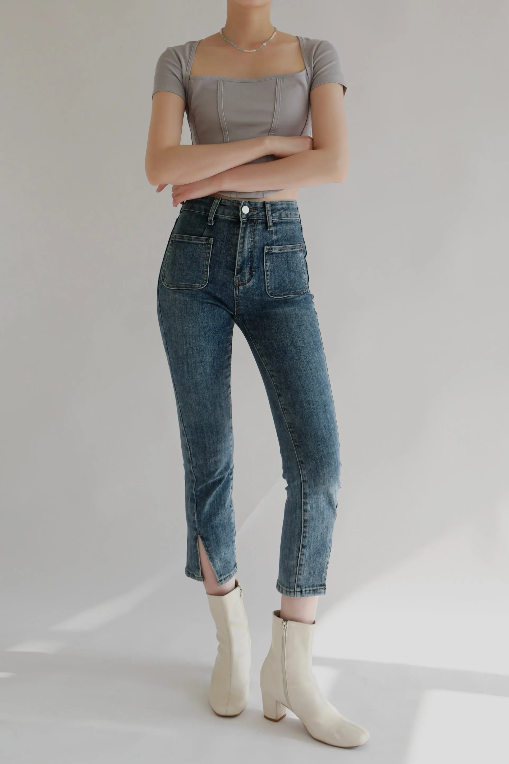 Insider Cropped Flared High Rise Jeans