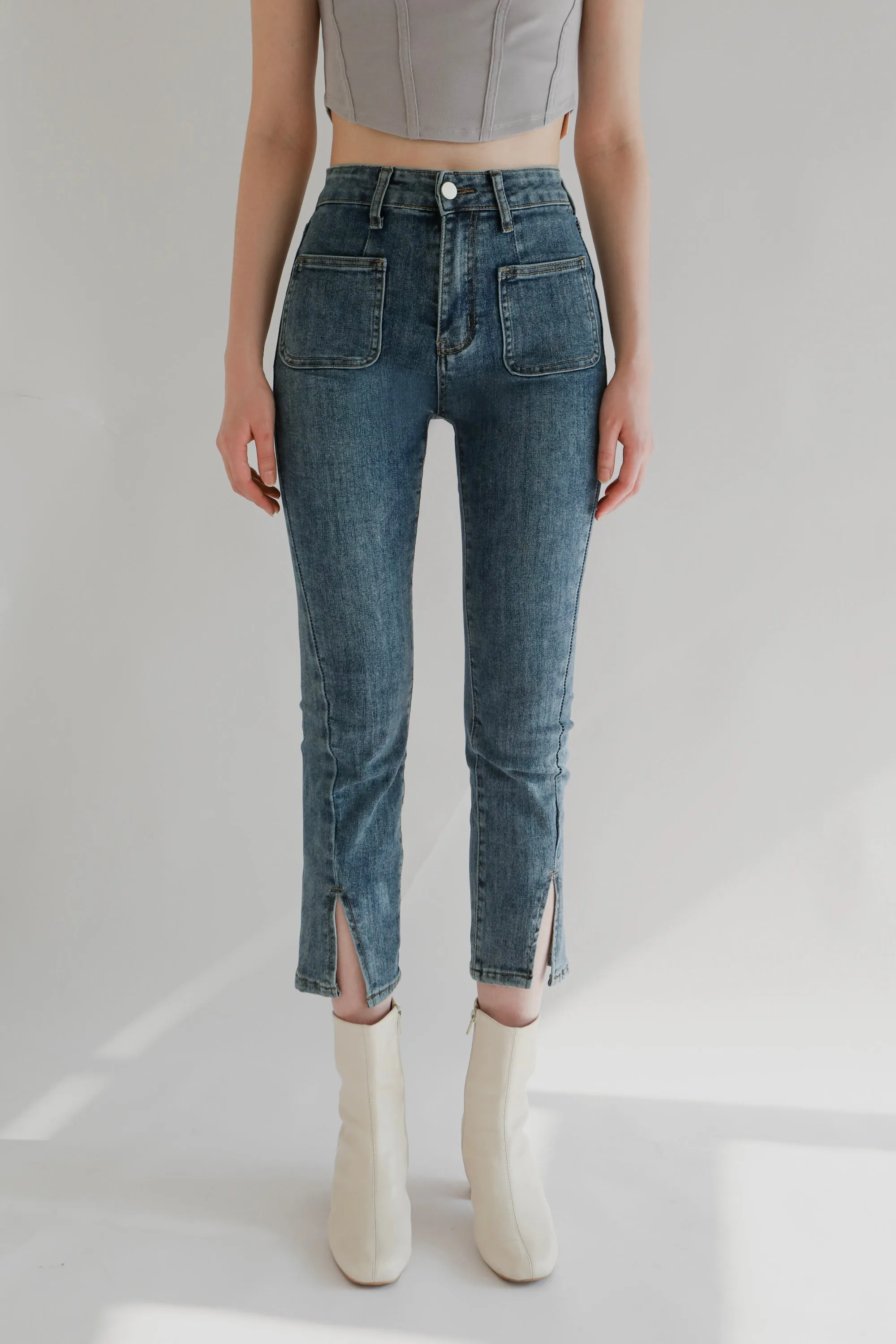Insider Cropped Flared High Rise Jeans