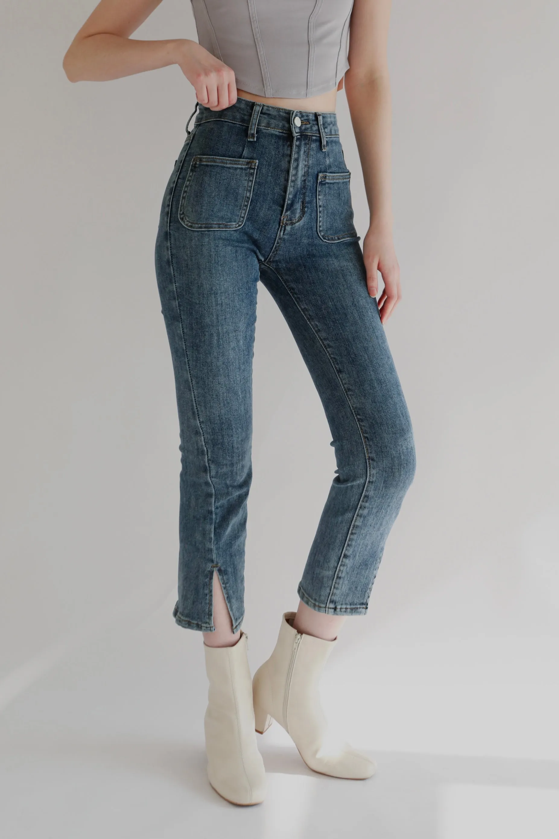 Insider Cropped Flared High Rise Jeans