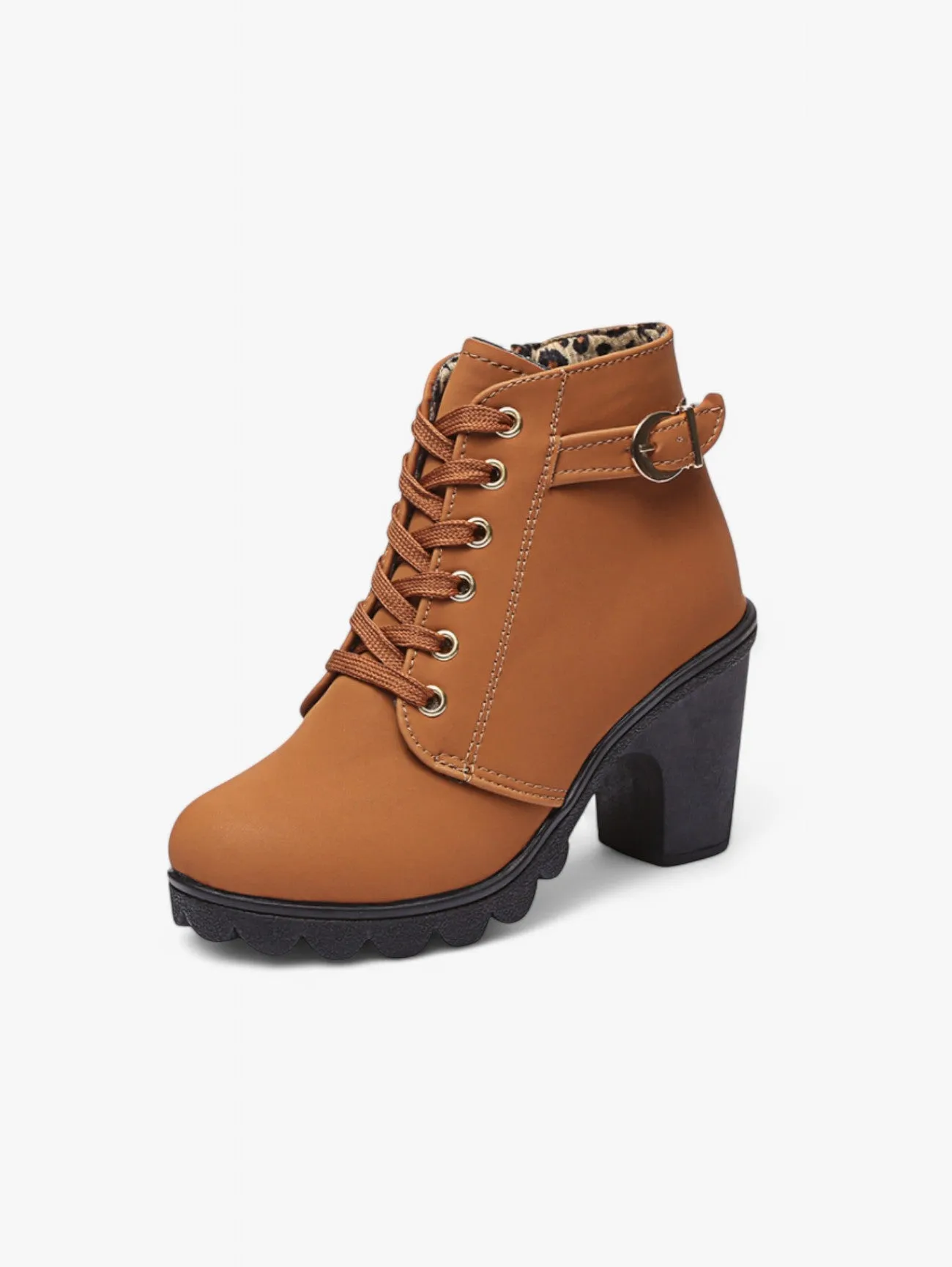 Jada | Women’s Lace-Up Ankle Boots Block Heel