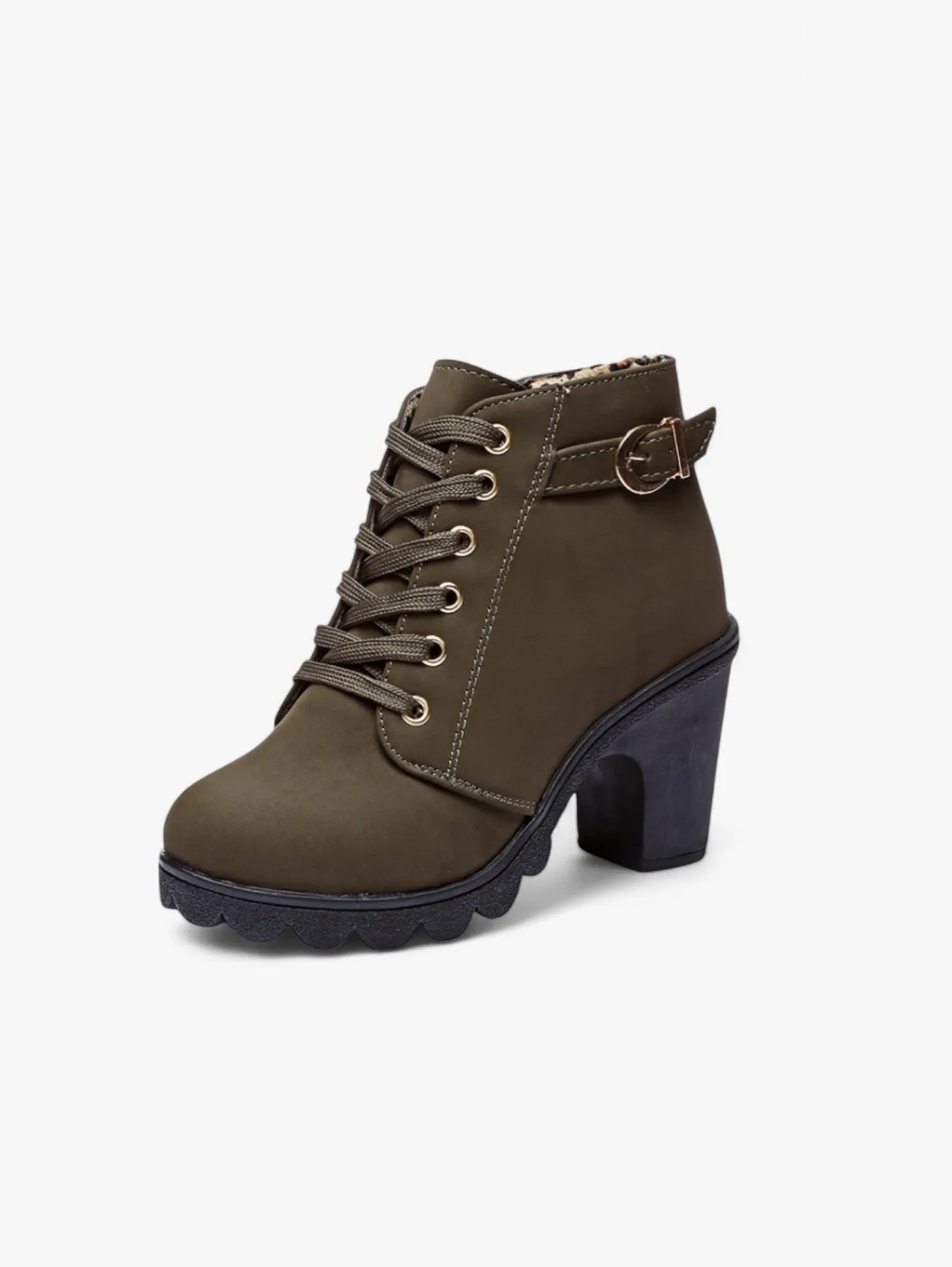 Jada | Women’s Lace-Up Ankle Boots Block Heel