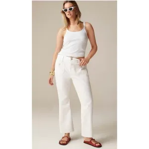 J.Crew $128 Sailor mid-rise relaxed demi-boot jean in white Size 32 BZ728