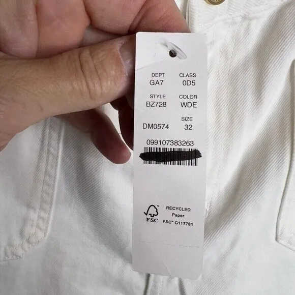 J.Crew $128 Sailor mid-rise relaxed demi-boot jean in white Size 32 BZ728