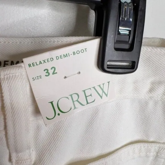 J.Crew $128 Sailor mid-rise relaxed demi-boot jean in white Size 32 BZ728