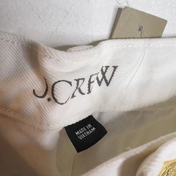 J.Crew $128 Sailor mid-rise relaxed demi-boot jean in white Size 32 BZ728