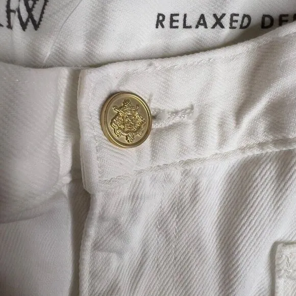 J.Crew $128 Sailor mid-rise relaxed demi-boot jean in white Size 32 BZ728