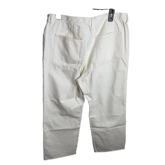 J.Crew $128 Sailor mid-rise relaxed demi-boot jean in white Size 32 BZ728