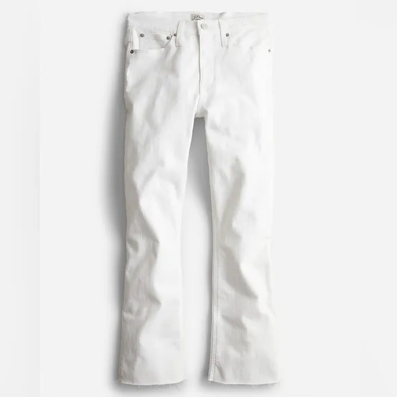 J.Crew Women’s 9&quot; mid-rise demi-boot crop jean in white