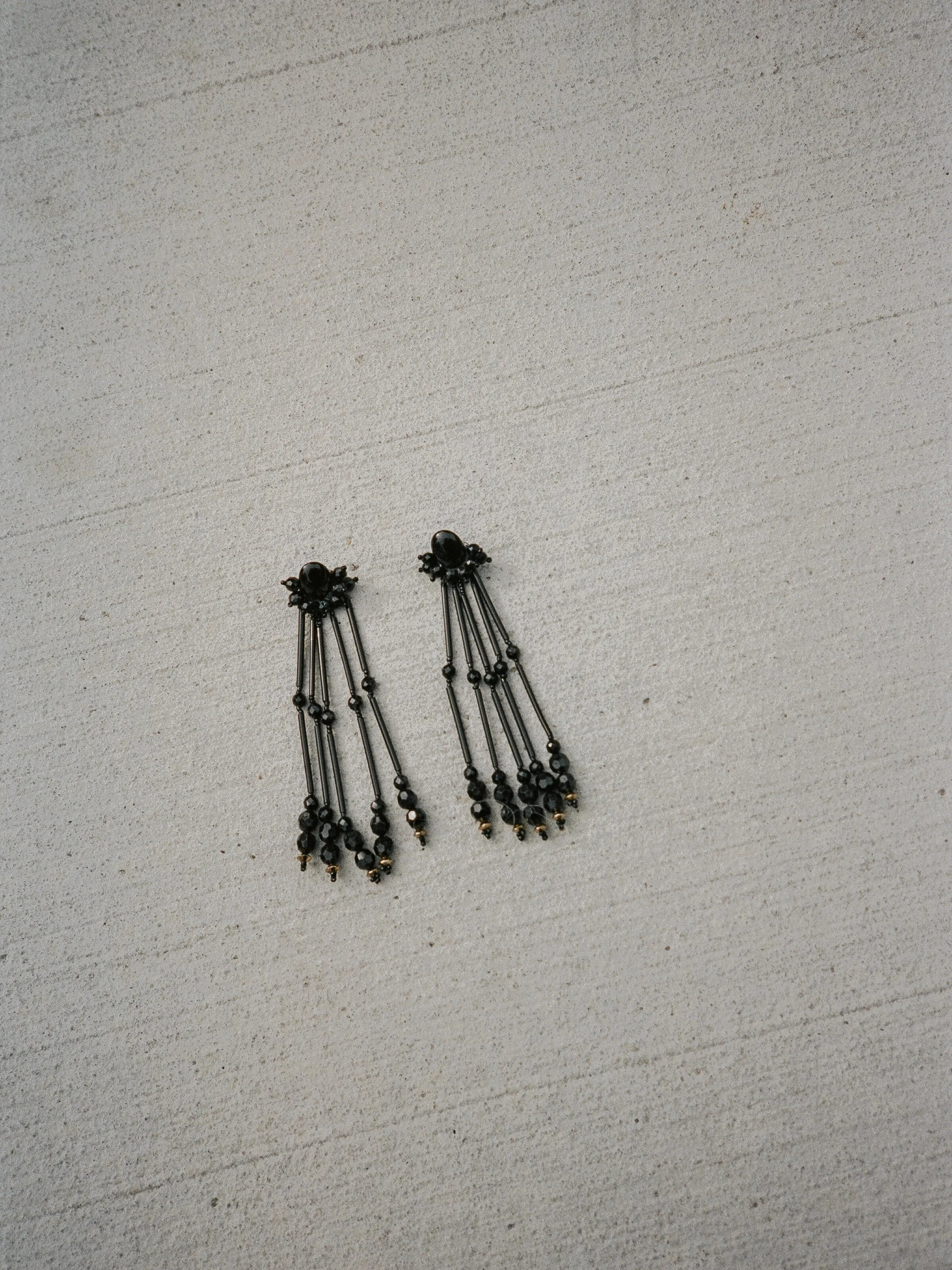 Jet Beaded Earrings
