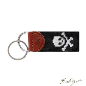 Jolly Roger (Black) Needlepoint Key Fob