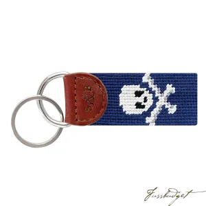 Jolly Roger (Navy) Needlepoint Key Fob