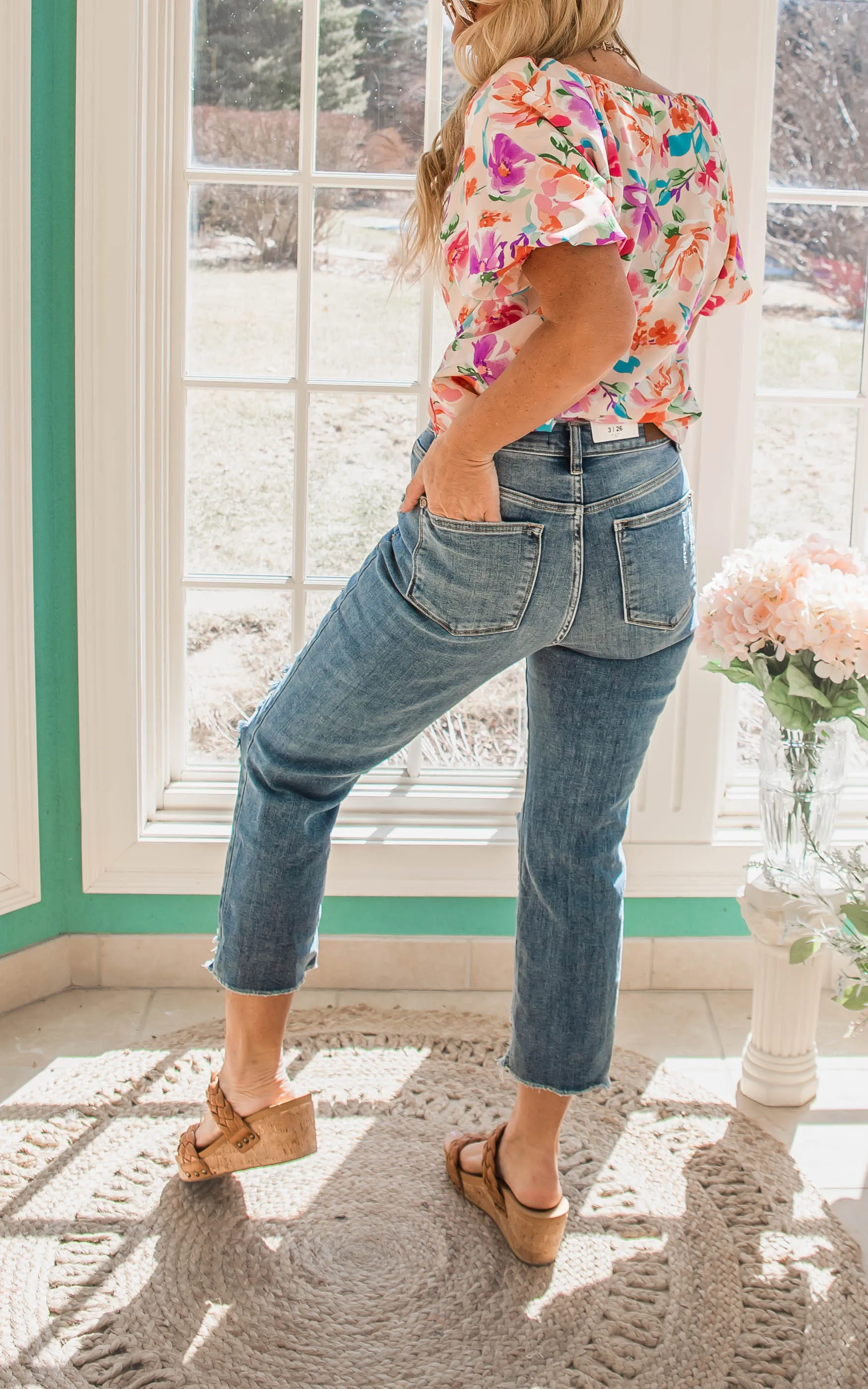 Judy Blue High Waisted Ankle Straight Boyfriend Denim Crops - Final Sale