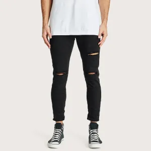 K4 Cropped Jean Destroyed Black