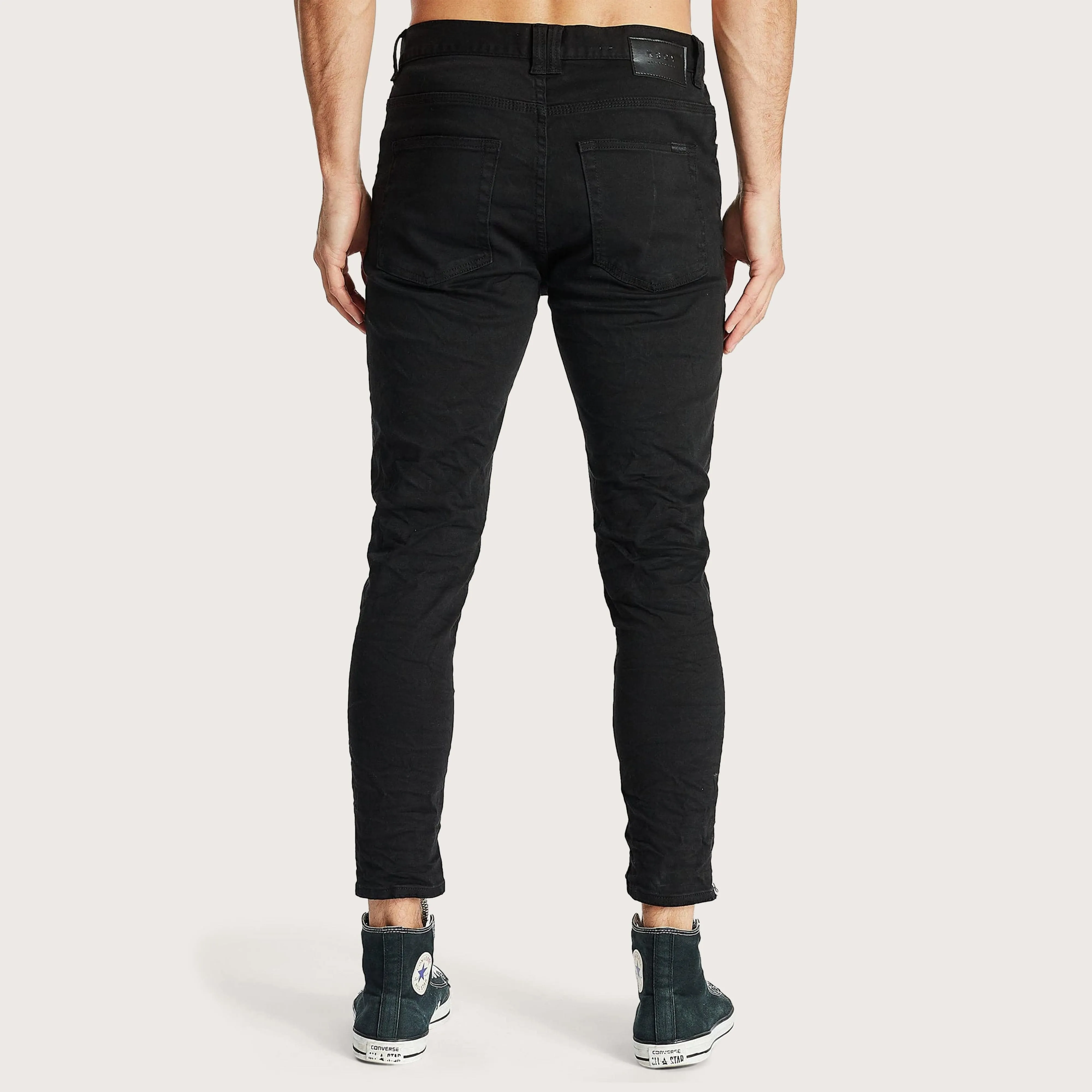 K4 Cropped Jean Destroyed Black