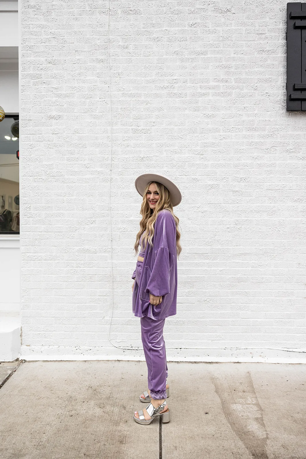 katelyn set in lilac velvet