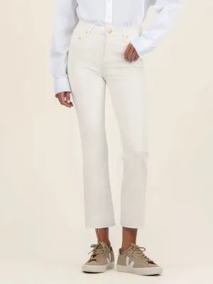 Kelsey High Rise Ankle Flare - Ecru
