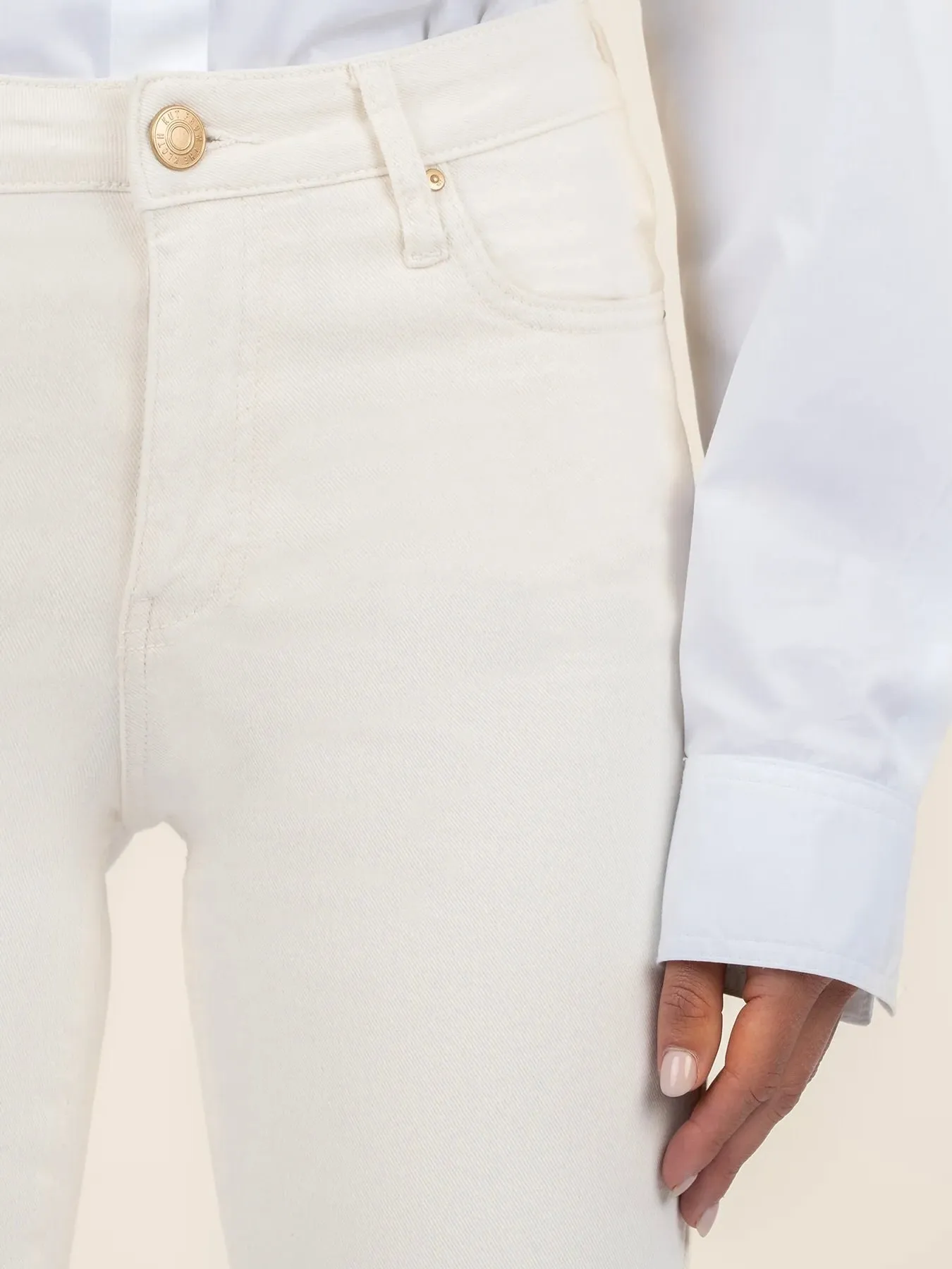 Kelsey High Rise Ankle Flare - Ecru