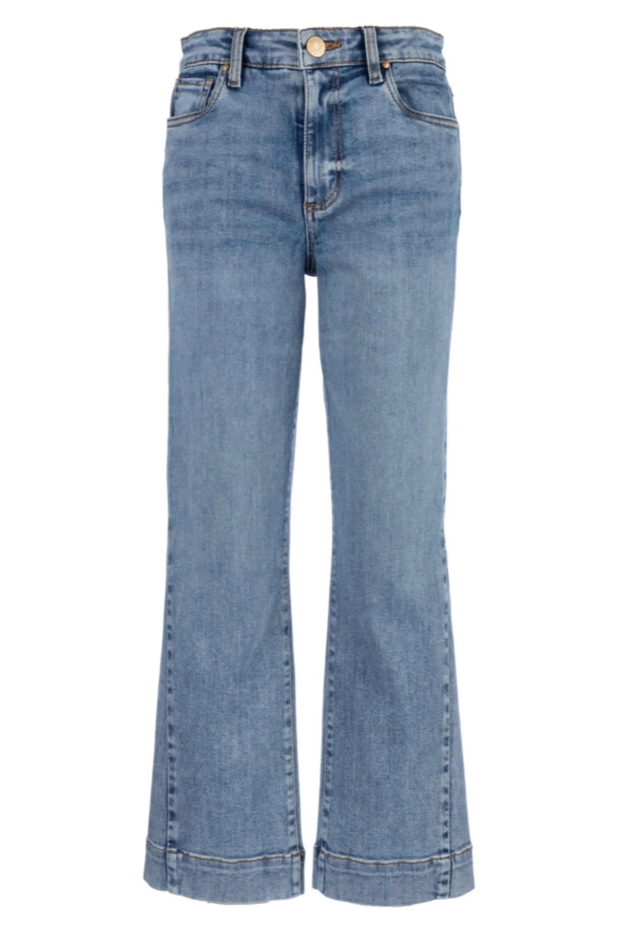 KUT Kelsy High Rise Ankle Flare - Defend Wash Medium